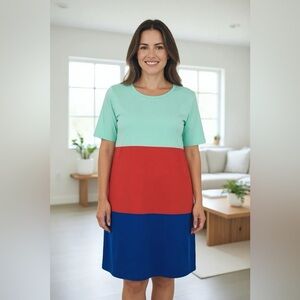 LuLaRoe Women's Blue & Red Dress